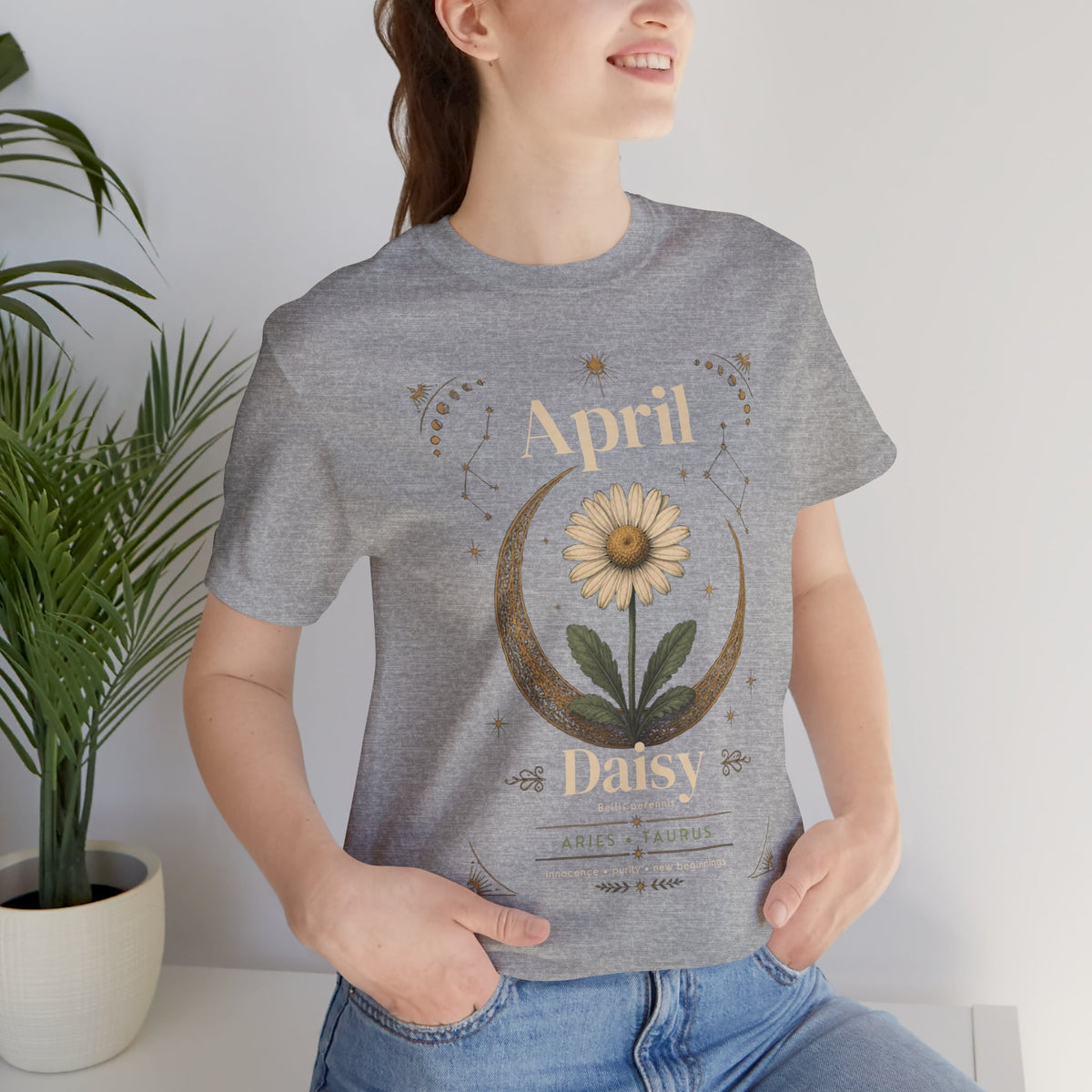 April Birth Flower Tee | Daisy Botanical Design | Birthday Gift