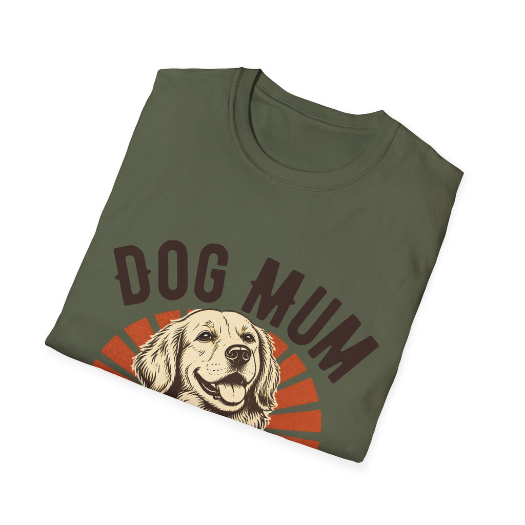 Dog Mum Raised By Paws T-Shirt | Golden Retriever Retro