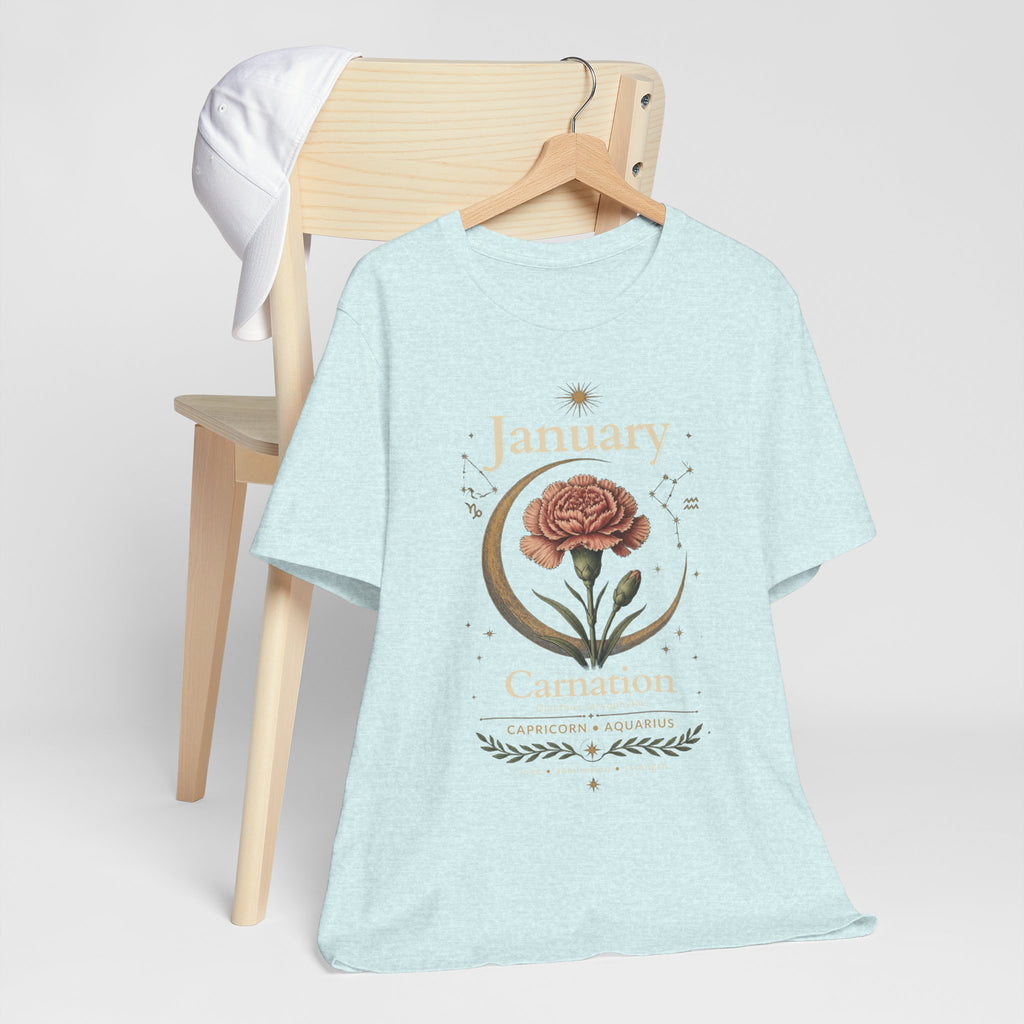January Birth Flower - Carnation T-Shirt — Birth Month Flower Tee