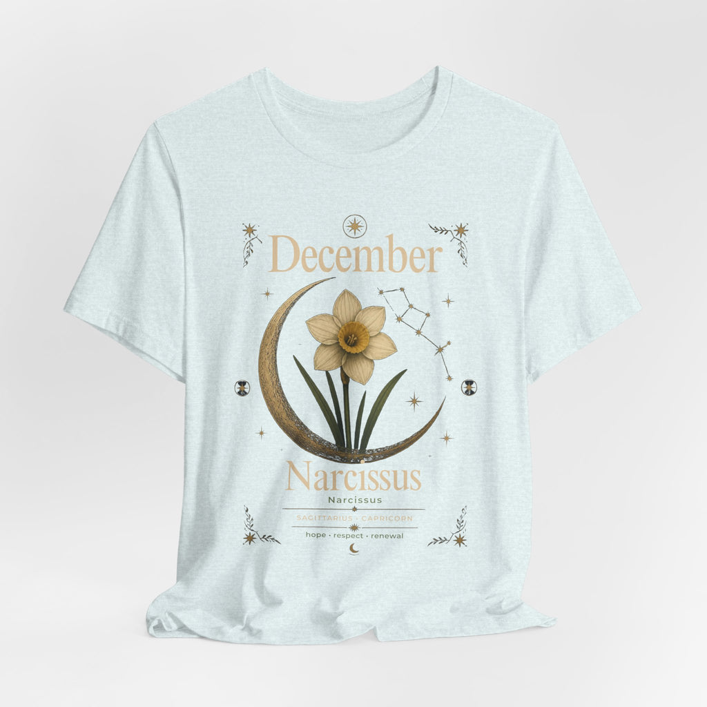 December Birth Flower - Narcissus T‑Shirt — Birth Month Flower Tee