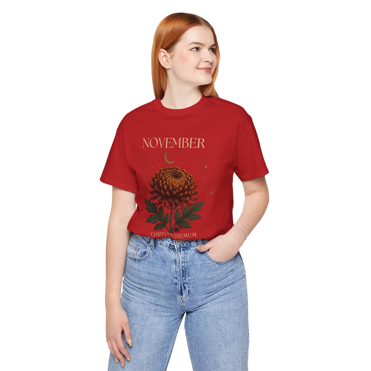 November Birth Flower Chrysanthemum Tee — Floral Birth Month T-Shirt