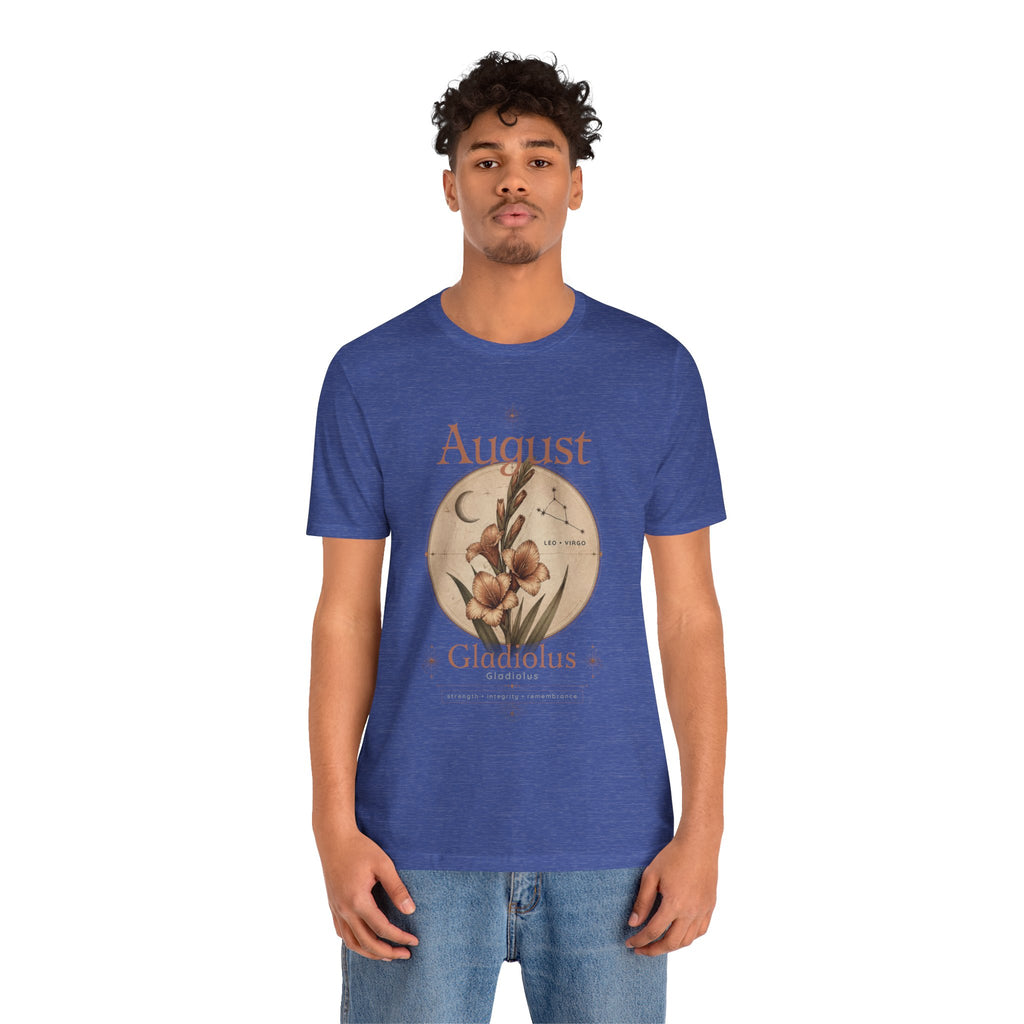 August Birth Flower Gladiolus Floral Tee