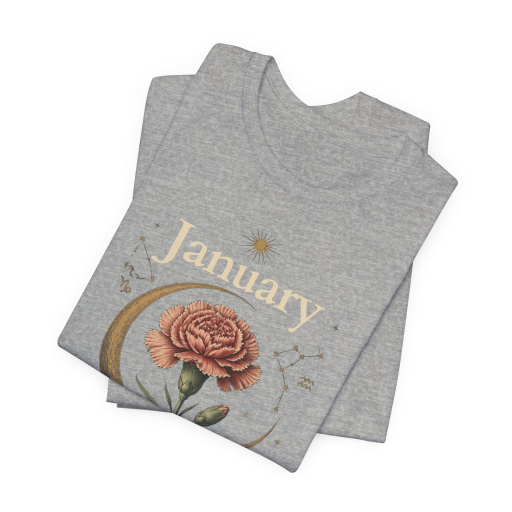 January Birth Flower - Carnation T-Shirt — Birth Month Flower Tee