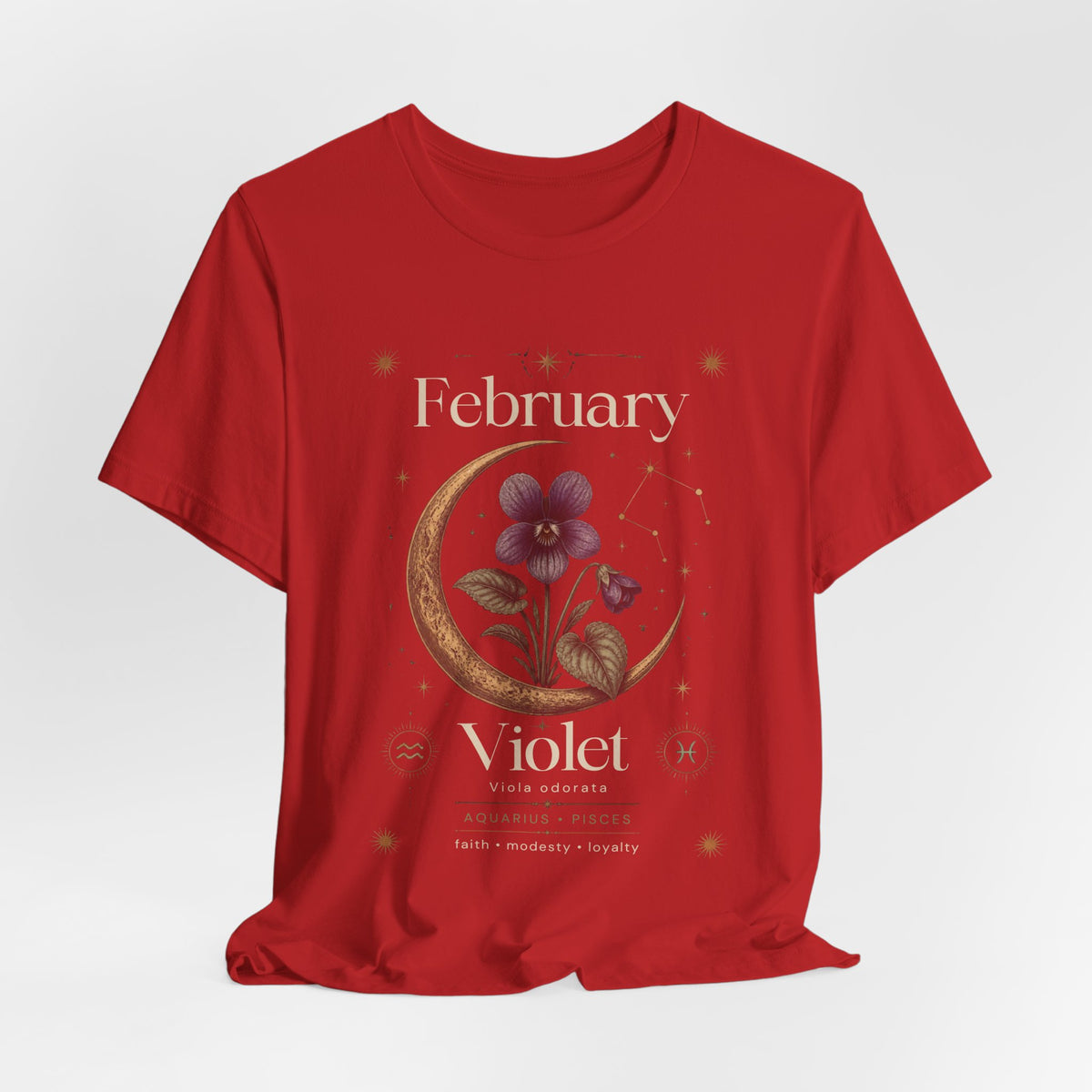 February Birth Flower Tee | Violet Botanical Design | Birthday Gift