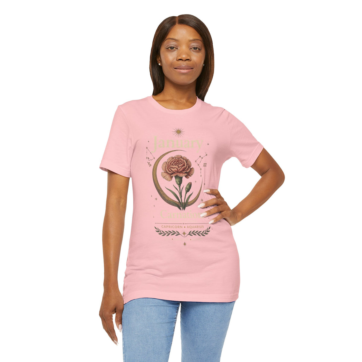 January Birth Flower - Carnation T-Shirt — Birth Month Flower Tee