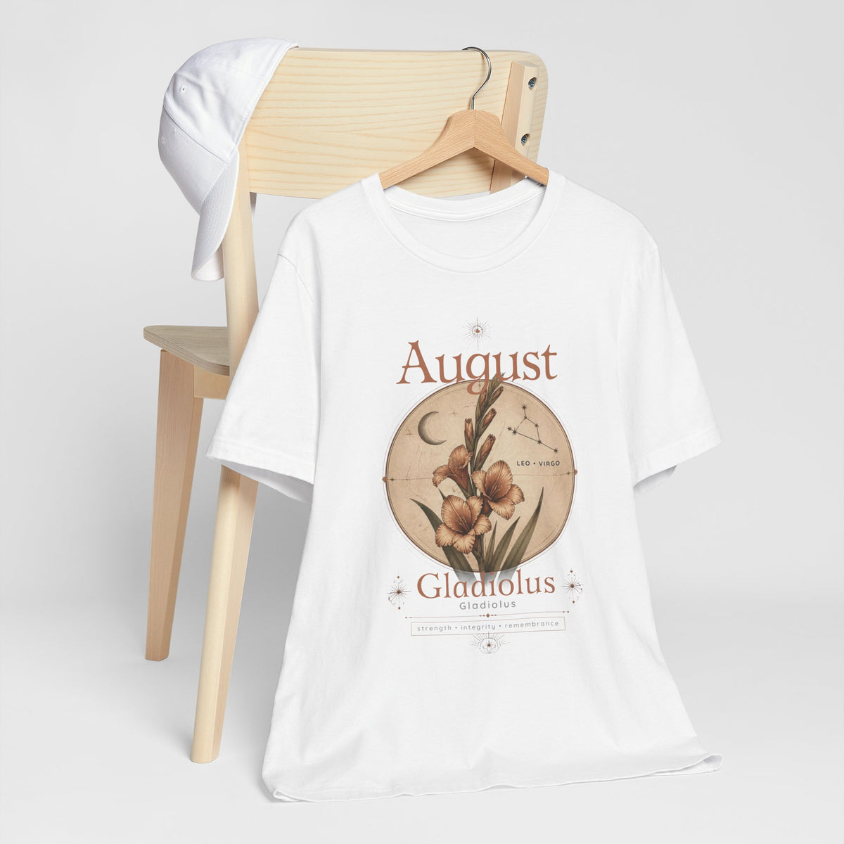 August Birth Flower Gladiolus Floral Tee