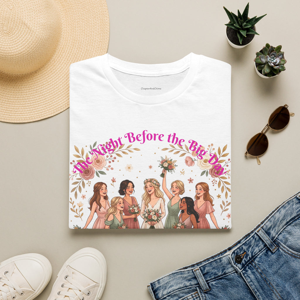 Bride and Bridesmaids Illustration T-Shirt | Floral Wedding Bridal Party Design