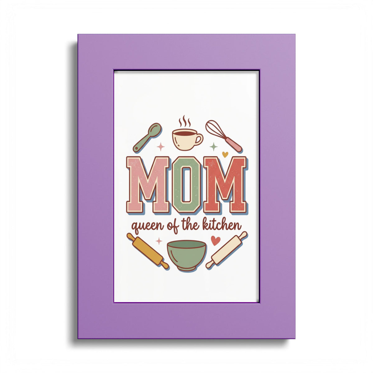 Kitchen Mom Poster — "MOM: Queen of the Kitchen" Color Frame Print