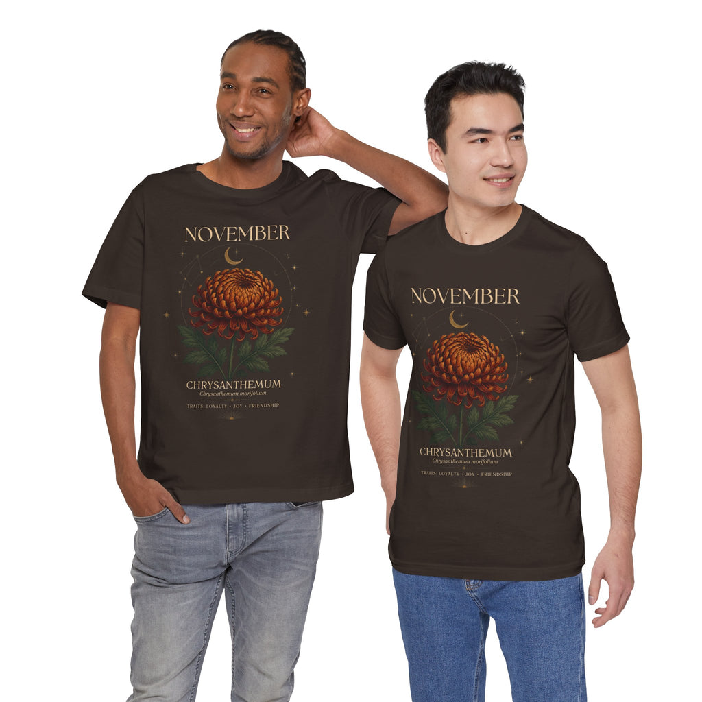 November Birth Flower Chrysanthemum Tee — Floral Birth Month T-Shirt