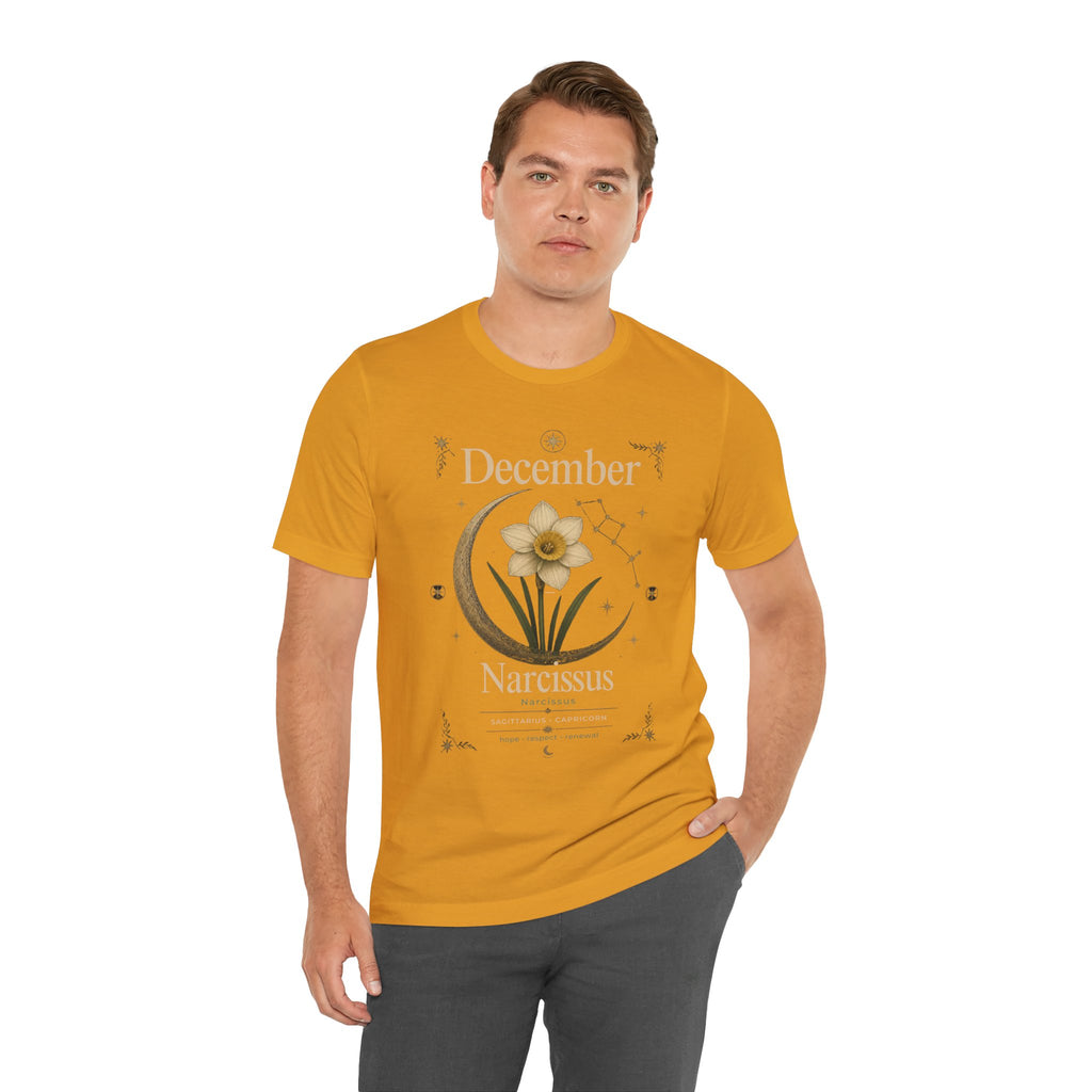 December Birth Flower - Narcissus T‑Shirt — Birth Month Flower Tee