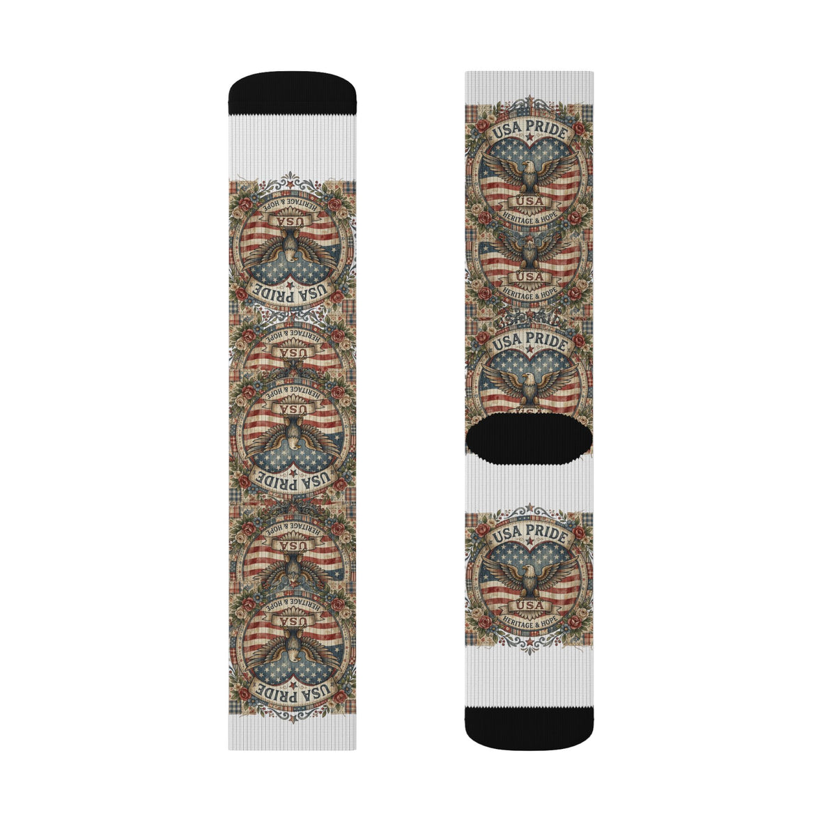 USA Pride Eagle Emblem Socks | American Flag Sublimation Socks