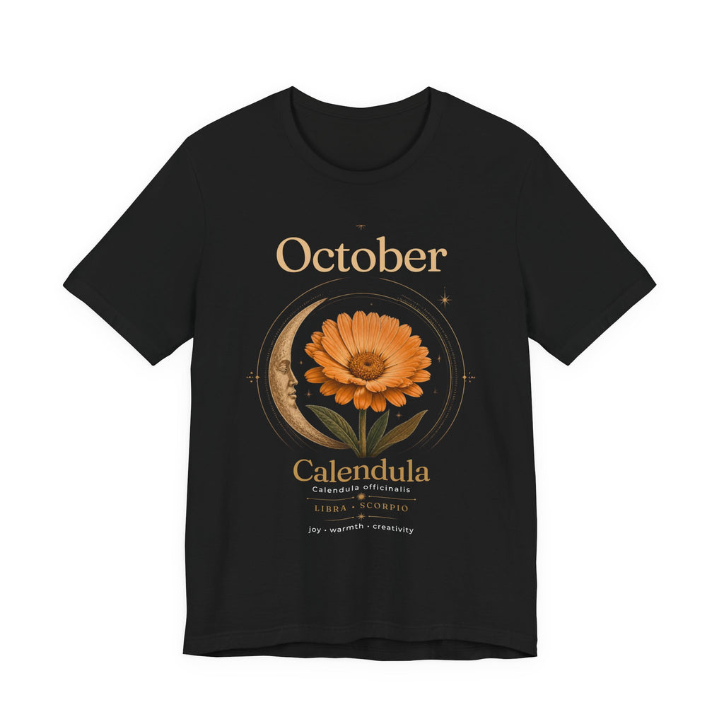 October Birth Flower Calendula T‑Shirt – Floral Birth Month Tee