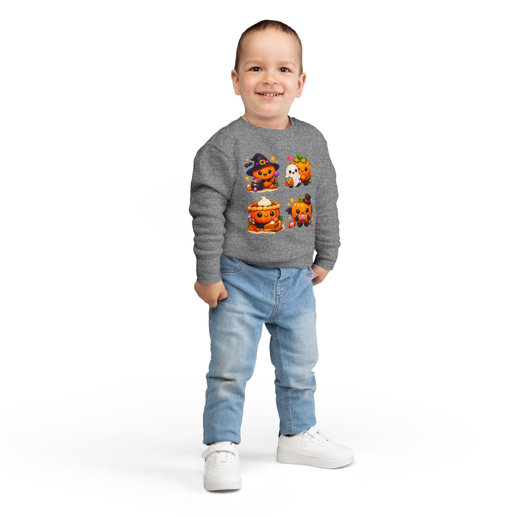 Cute Halloween Pumpkin Characters Toddler Sweatshirt | Kids Pullover