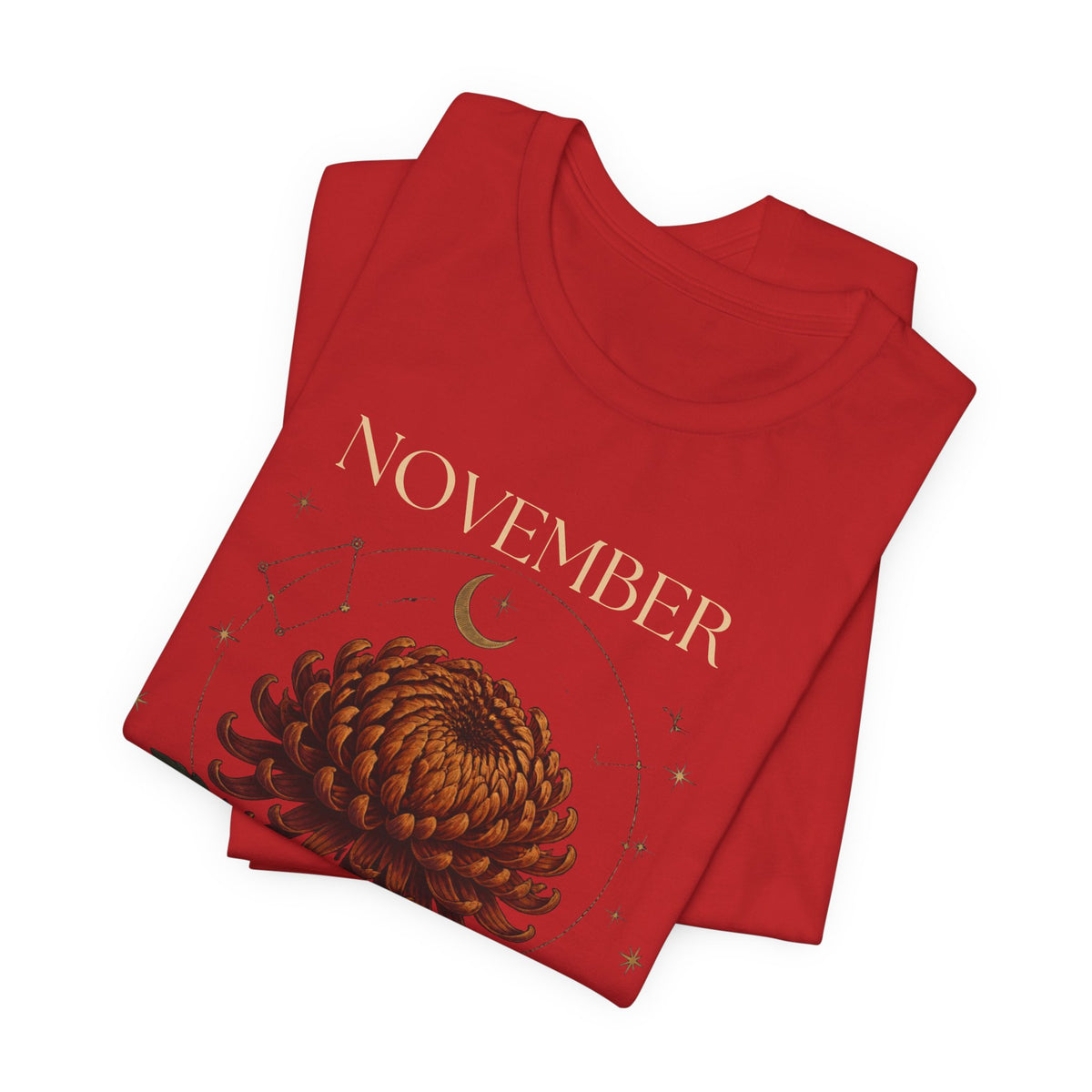 November Birth Flower Chrysanthemum Tee — Floral Birth Month T-Shirt