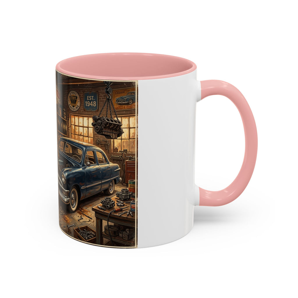 Vintage Dad Garage Mechanic Illustration Mug | Accent Coffee Mug