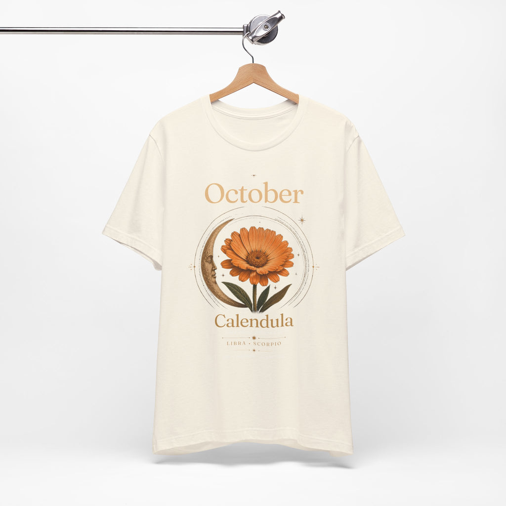 October Birth Flower Calendula T‑Shirt – Floral Birth Month Tee