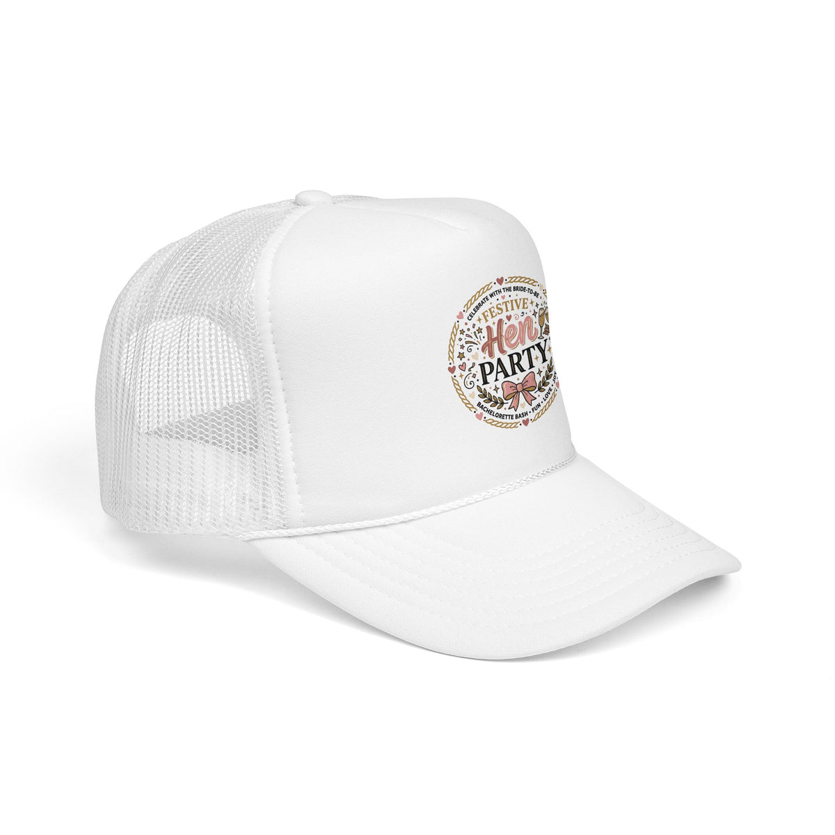 Hen Party Festive Foam Trucker Hat | Floral Wreath Design