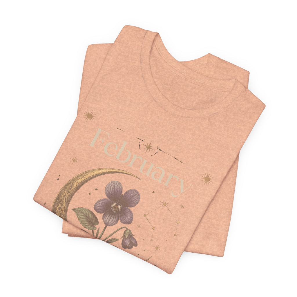 February Birth Flower Tee | Violet Botanical Design | Birthday Gift