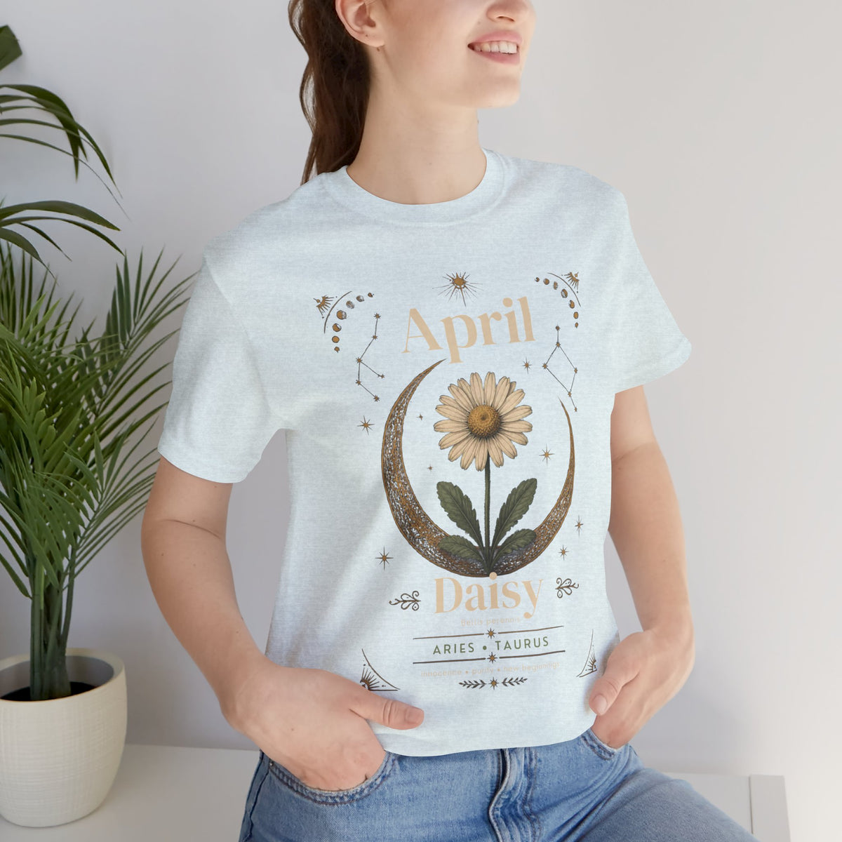 April Birth Flower Tee | Daisy Botanical Design | Birthday Gift