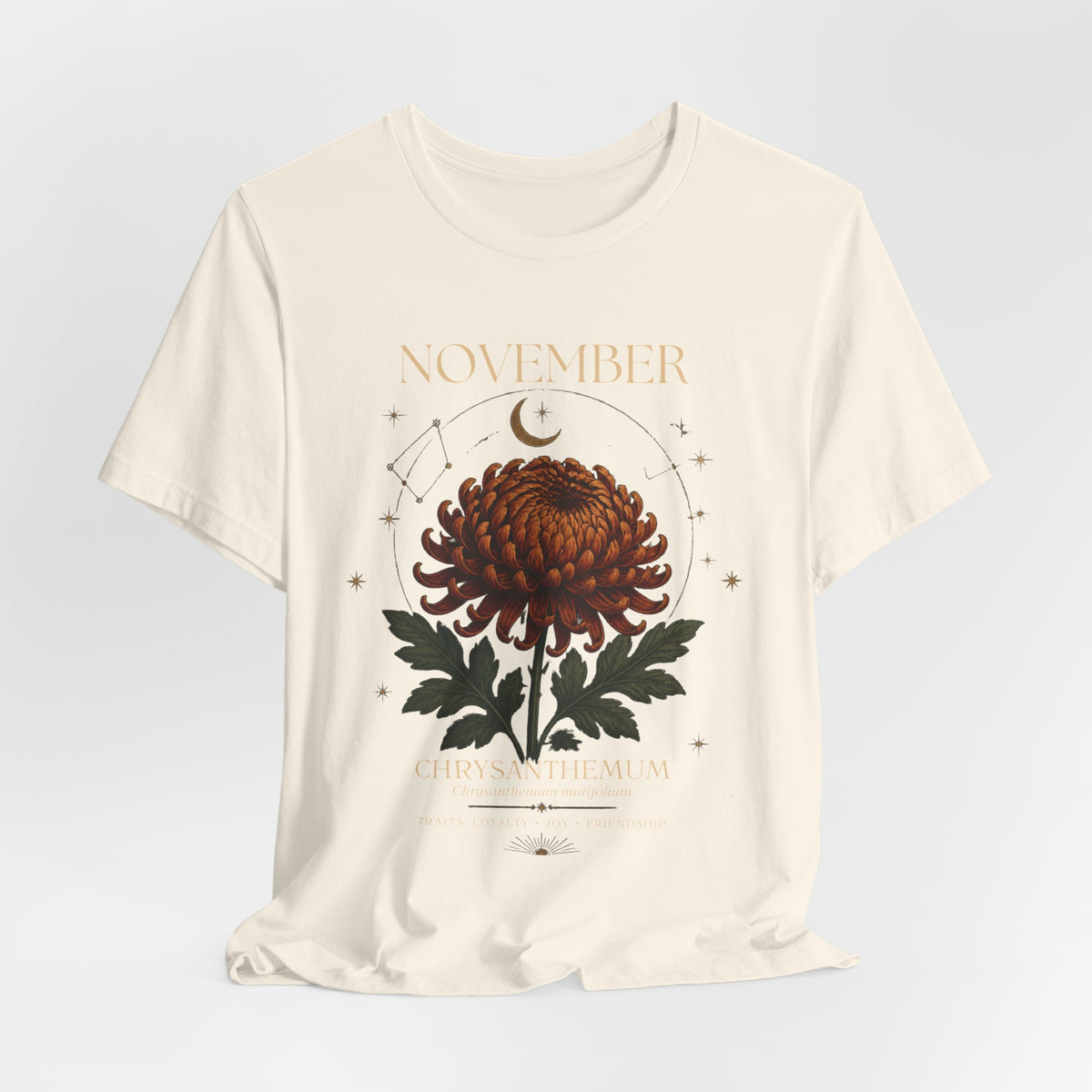 November Birth Flower Chrysanthemum Tee — Floral Birth Month T-Shirt