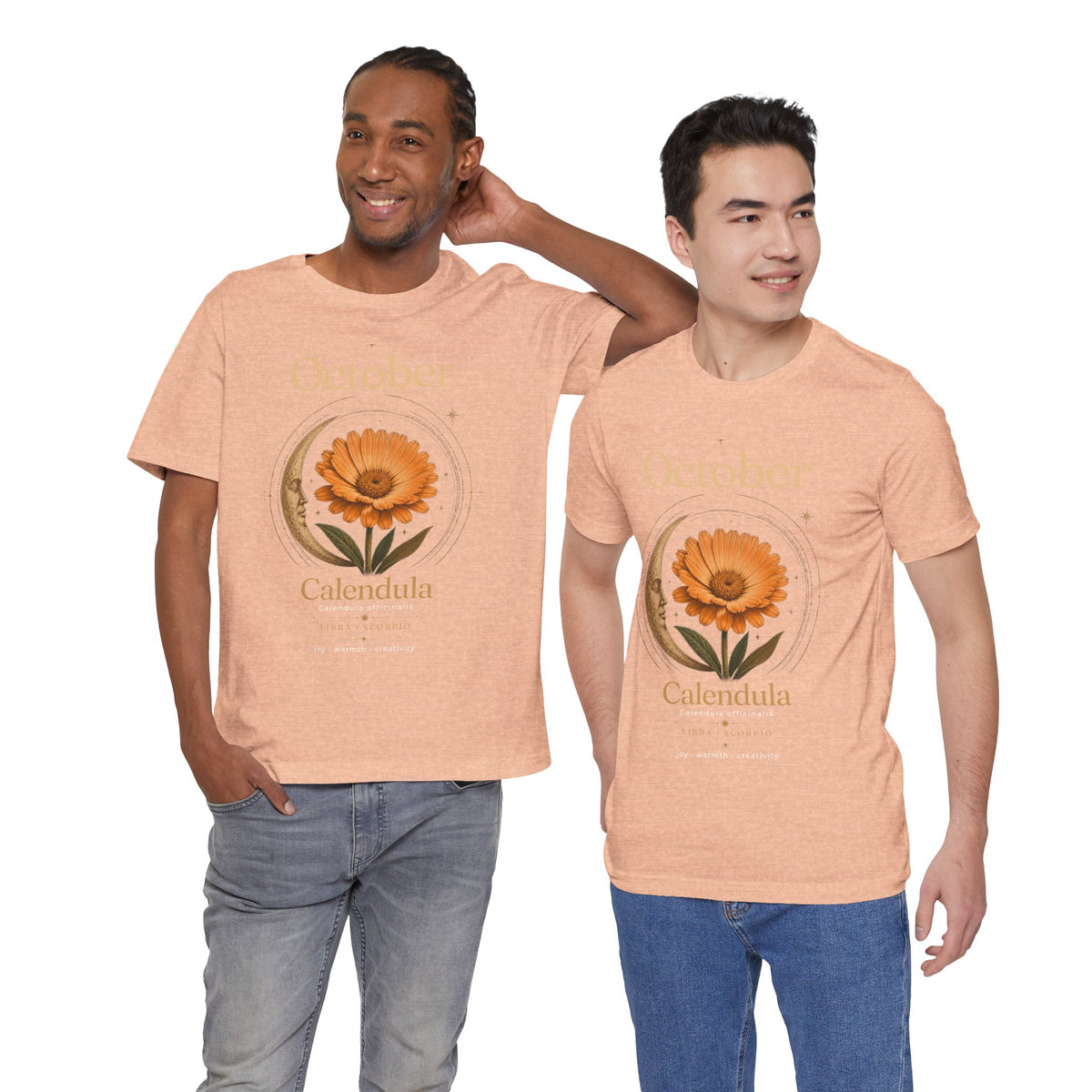 October Birth Flower Calendula T‑Shirt – Floral Birth Month Tee