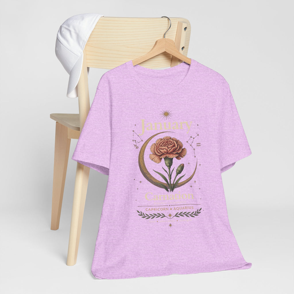 January Birth Flower - Carnation T-Shirt — Birth Month Flower Tee