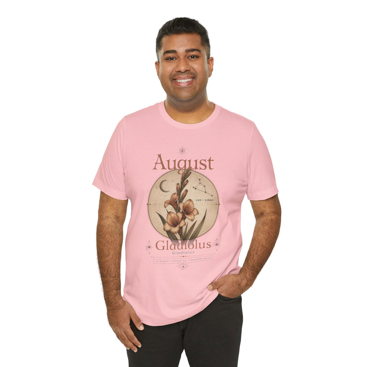 August Birth Flower Gladiolus Floral Tee