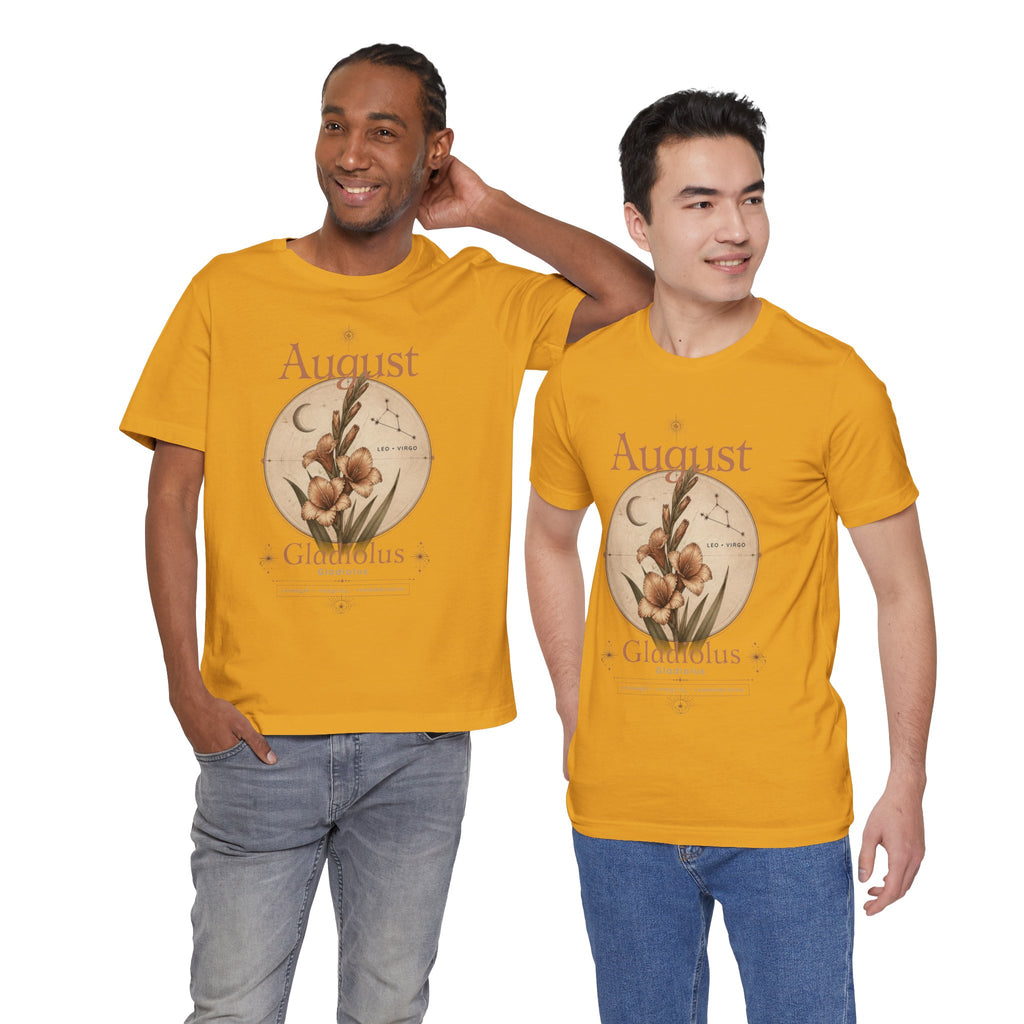 August Birth Flower Gladiolus Floral Tee