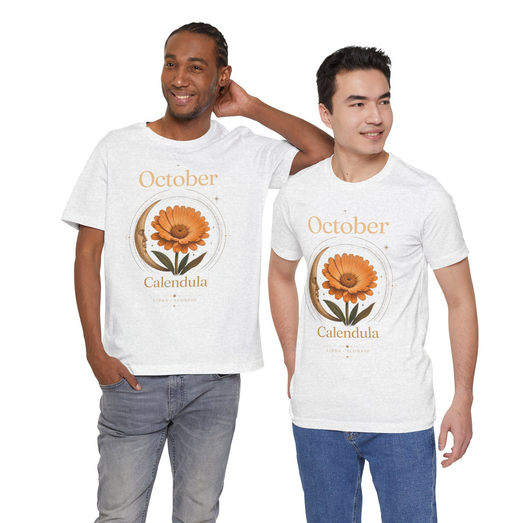 October Birth Flower Calendula T‑Shirt – Floral Birth Month Tee