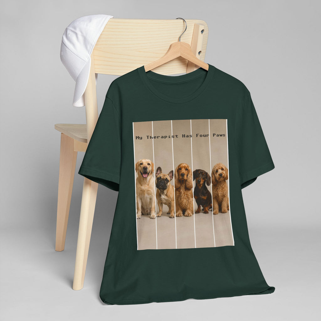 Dog Therapist T‑Shirt — "My Therapist Has Four Paws" Cute Puppy Graphic Tee