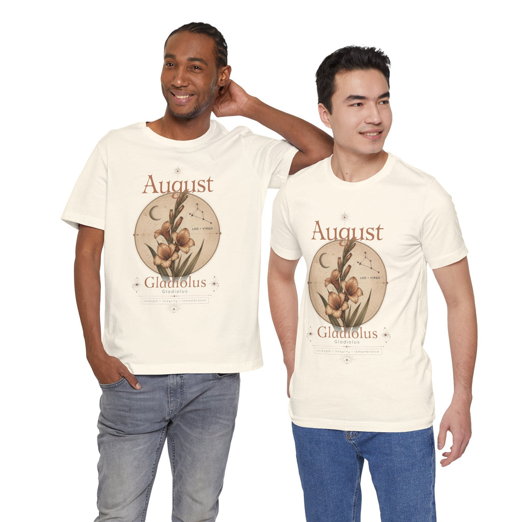 August Birth Flower Gladiolus Floral Tee