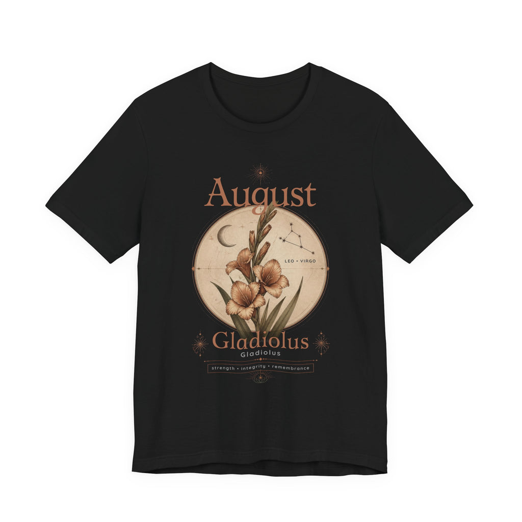 August Birth Flower Gladiolus Floral Tee