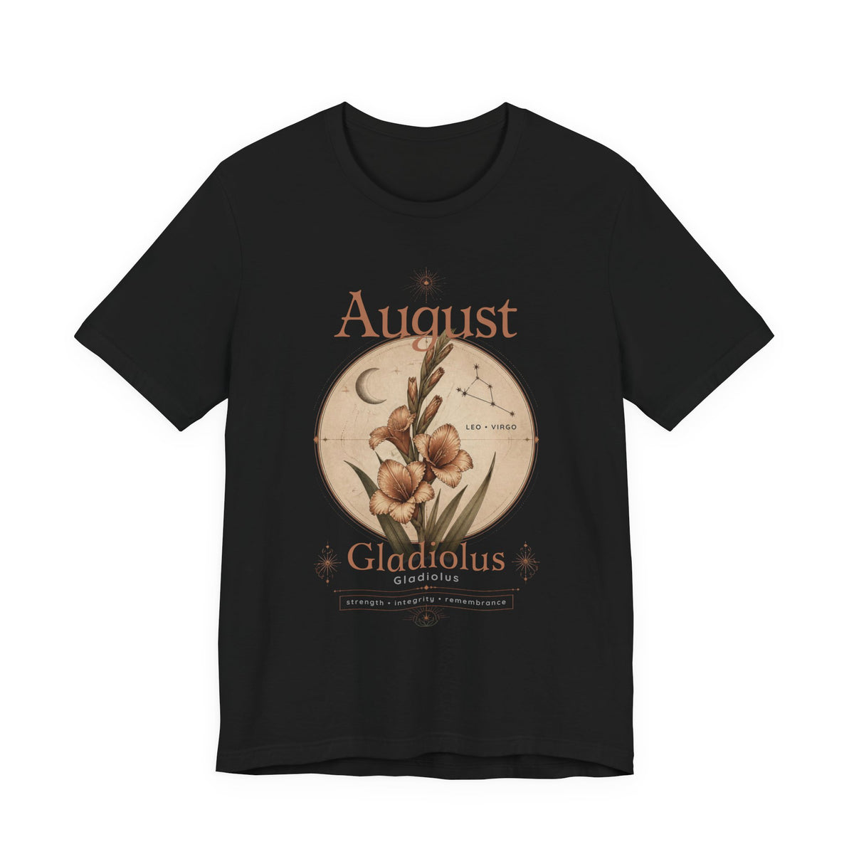 August Birth Flower Gladiolus Floral Tee