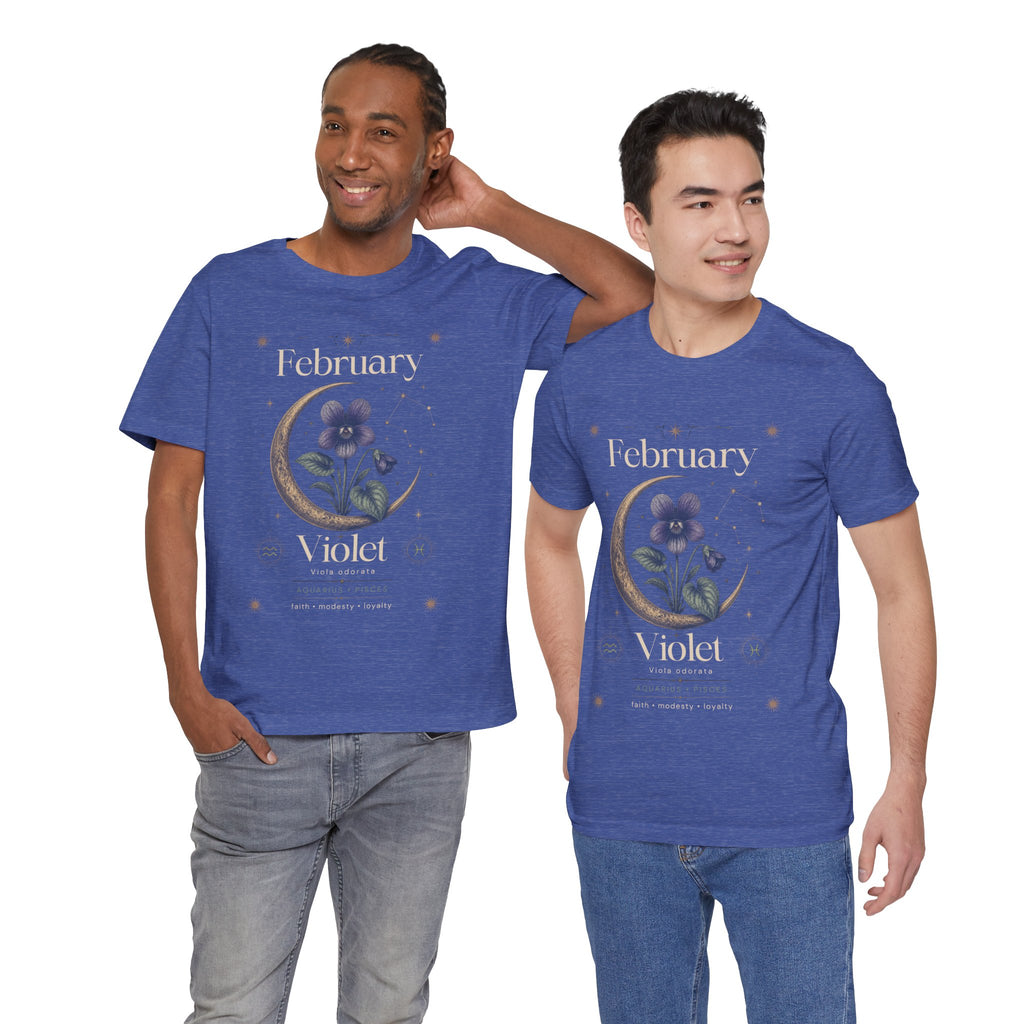 February Birth Flower Tee | Violet Botanical Design | Birthday Gift
