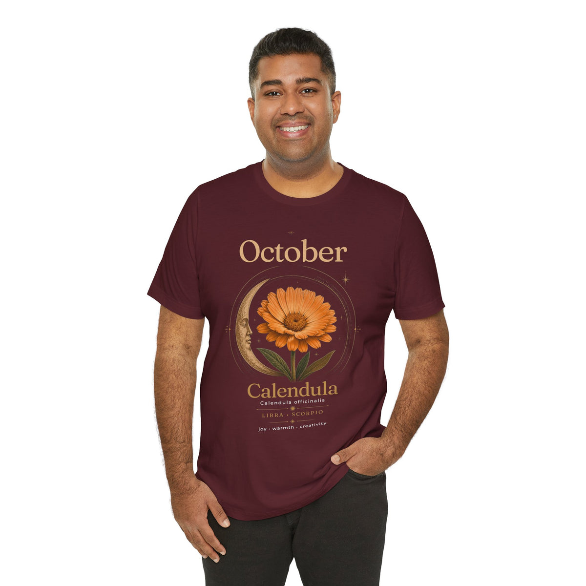 October Birth Flower Calendula T‑Shirt – Floral Birth Month Tee