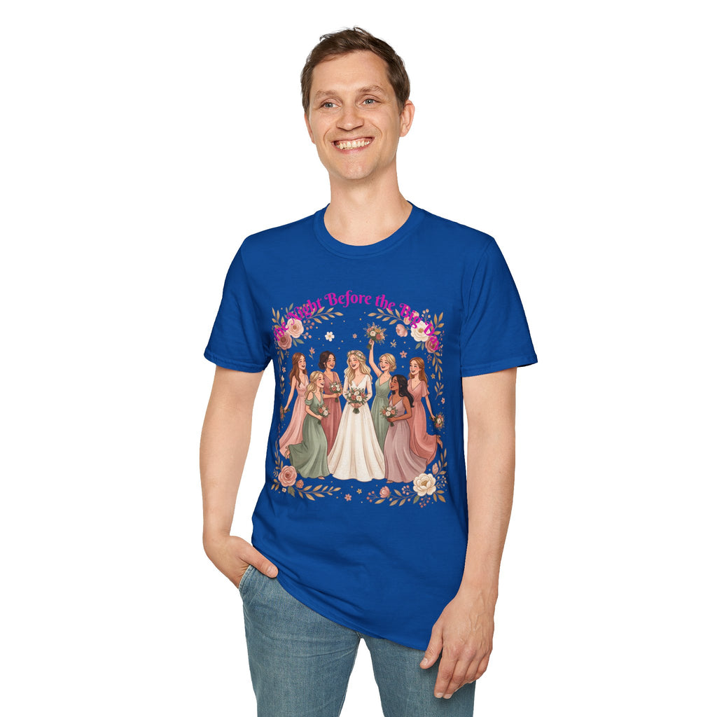 Bride and Bridesmaids Illustration T-Shirt | Floral Wedding Bridal Party Design
