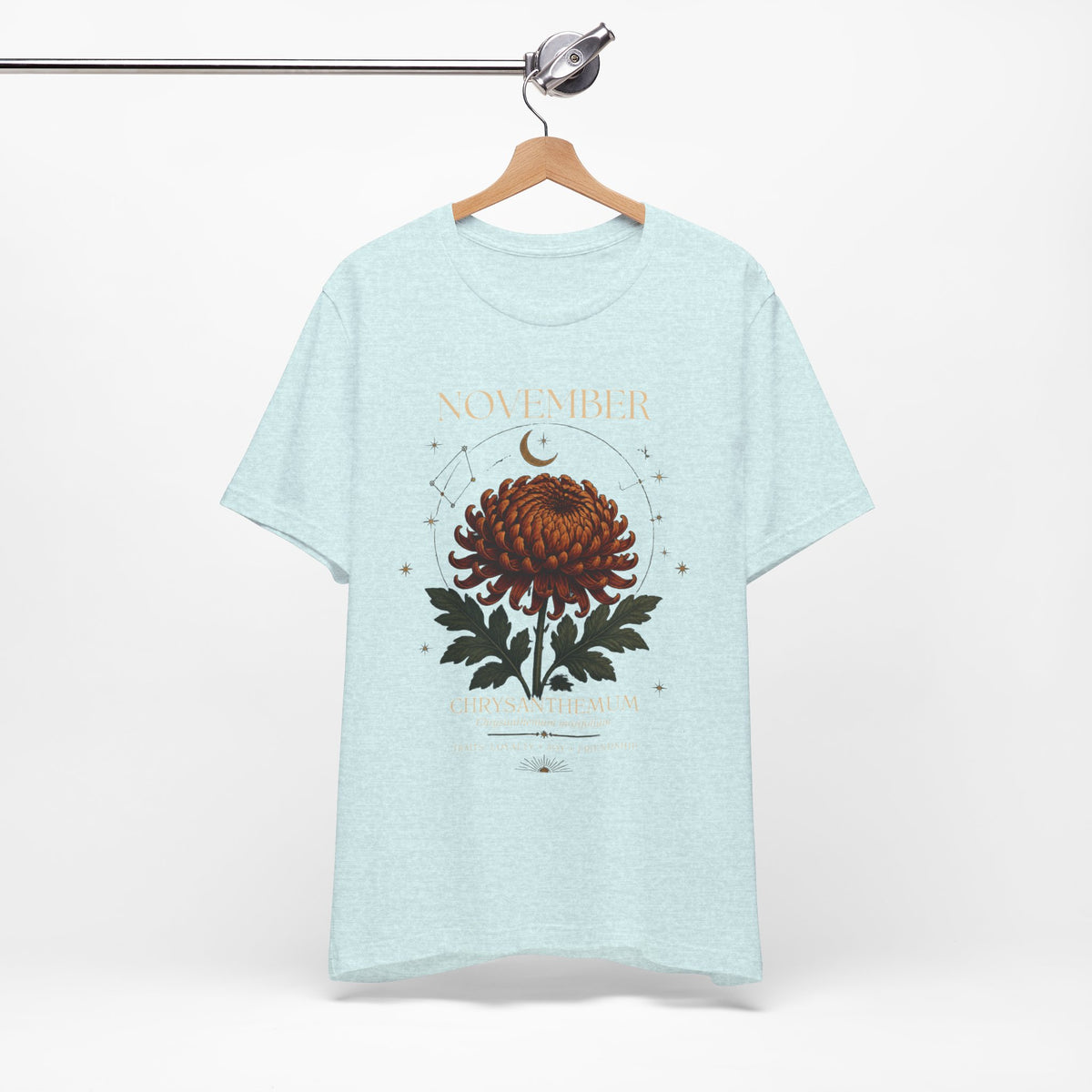 November Birth Flower Chrysanthemum Tee — Floral Birth Month T-Shirt