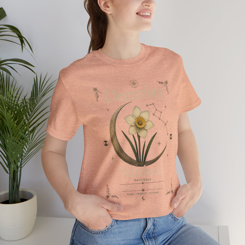 December Birth Flower - Narcissus T‑Shirt — Birth Month Flower Tee