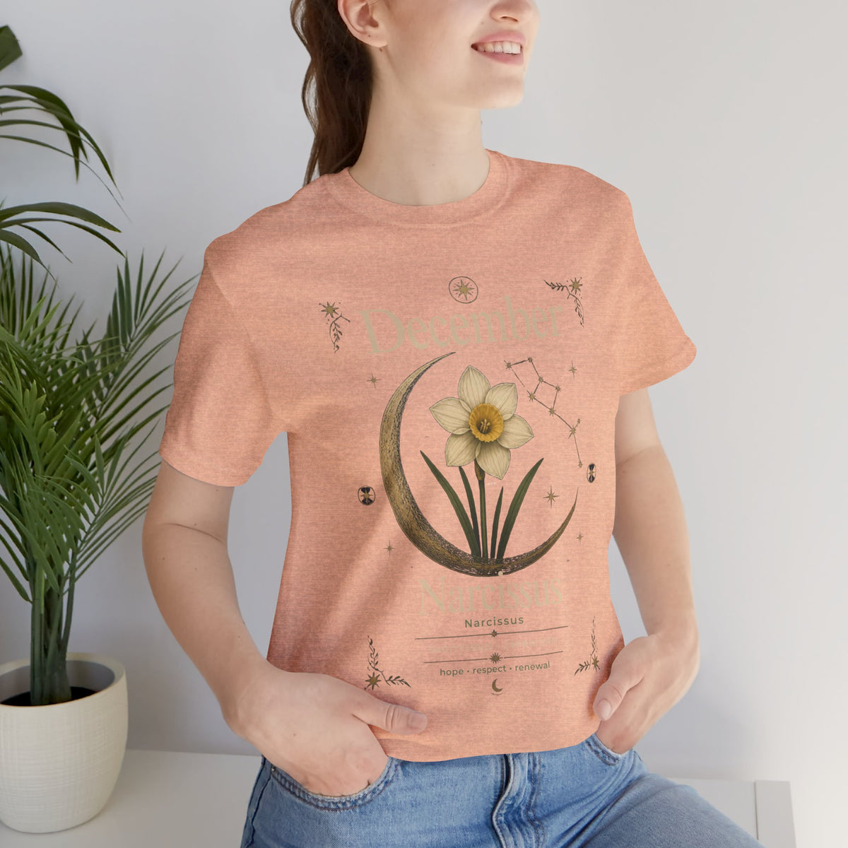 December Birth Flower - Narcissus T‑Shirt — Birth Month Flower Tee