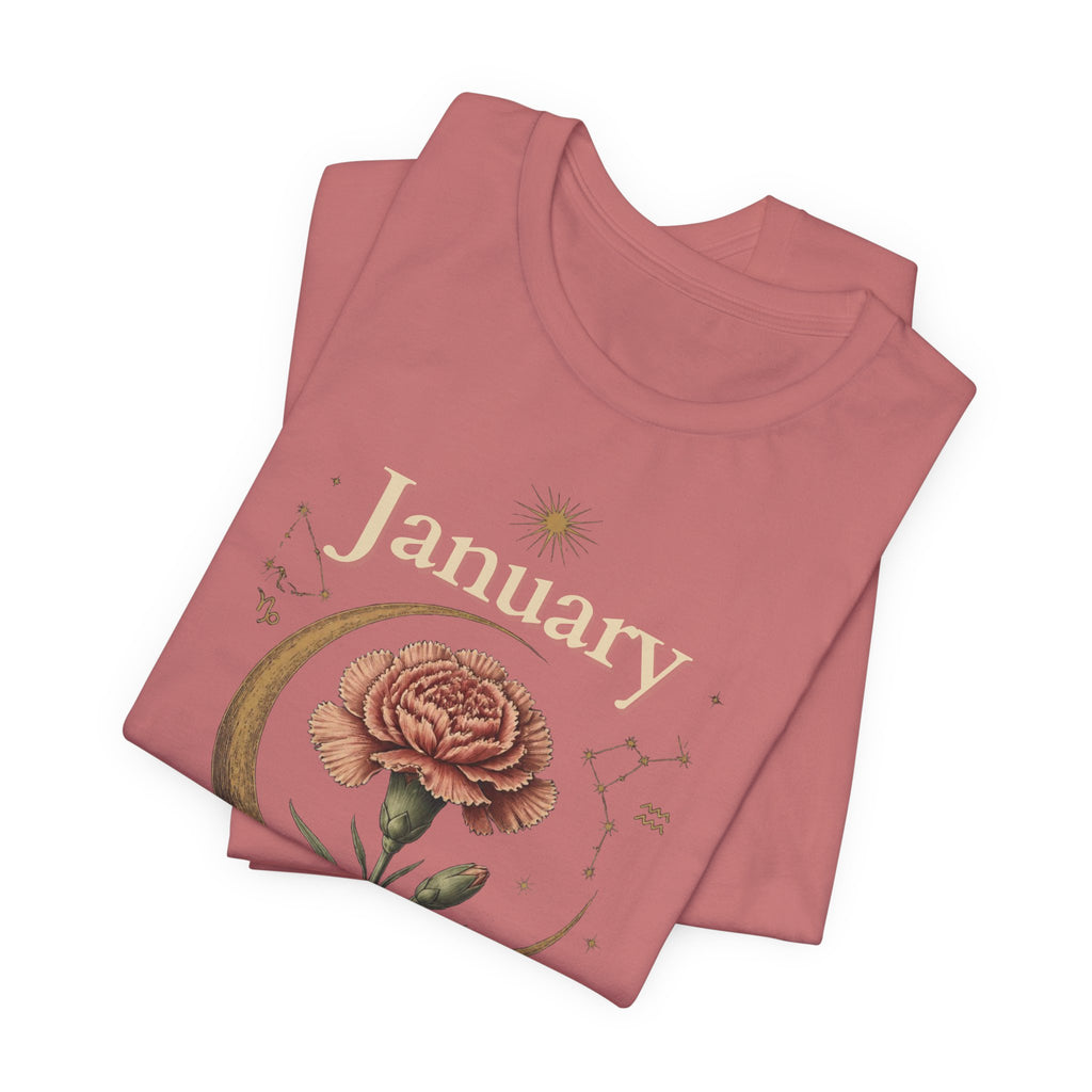 January Birth Flower - Carnation T-Shirt — Birth Month Flower Tee