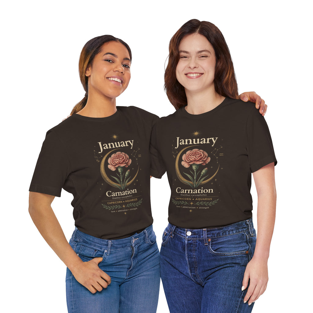 January Birth Flower - Carnation T-Shirt — Birth Month Flower Tee