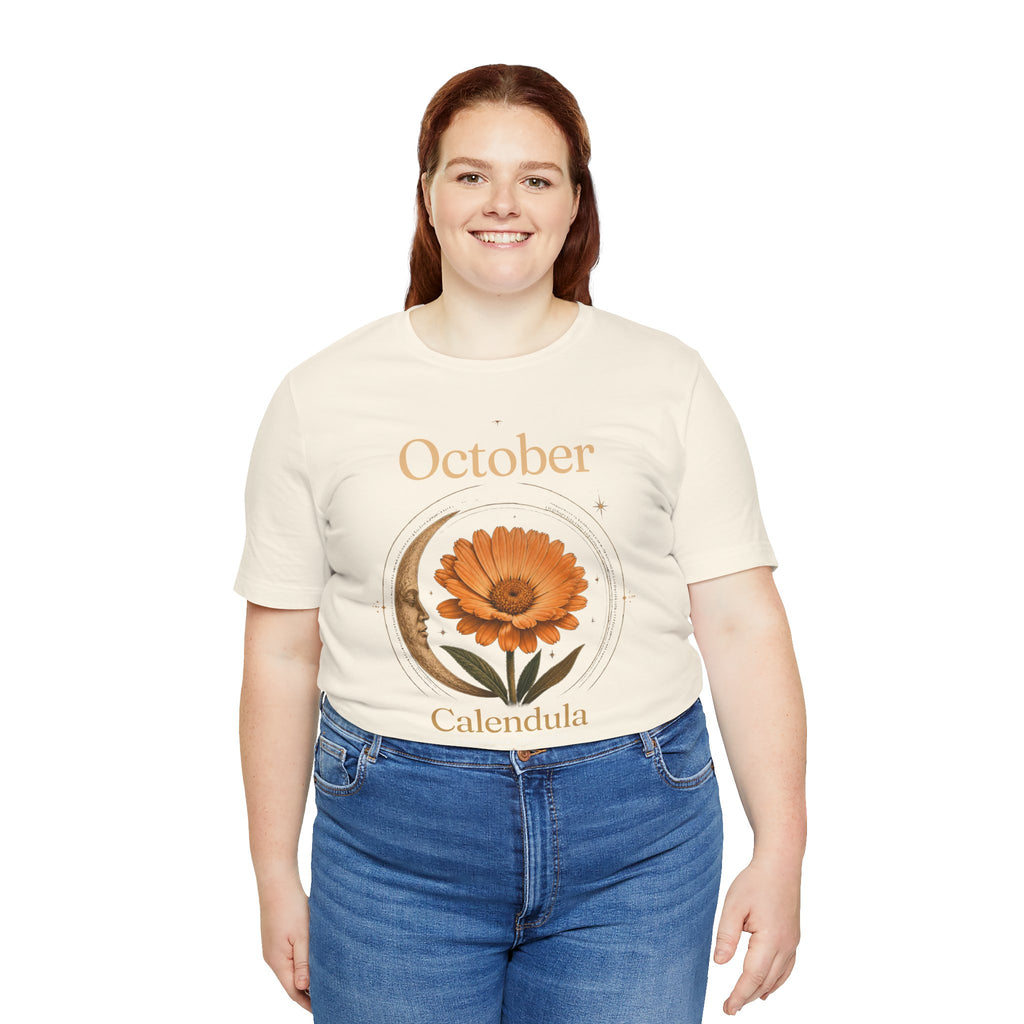 October Birth Flower Calendula T‑Shirt – Floral Birth Month Tee
