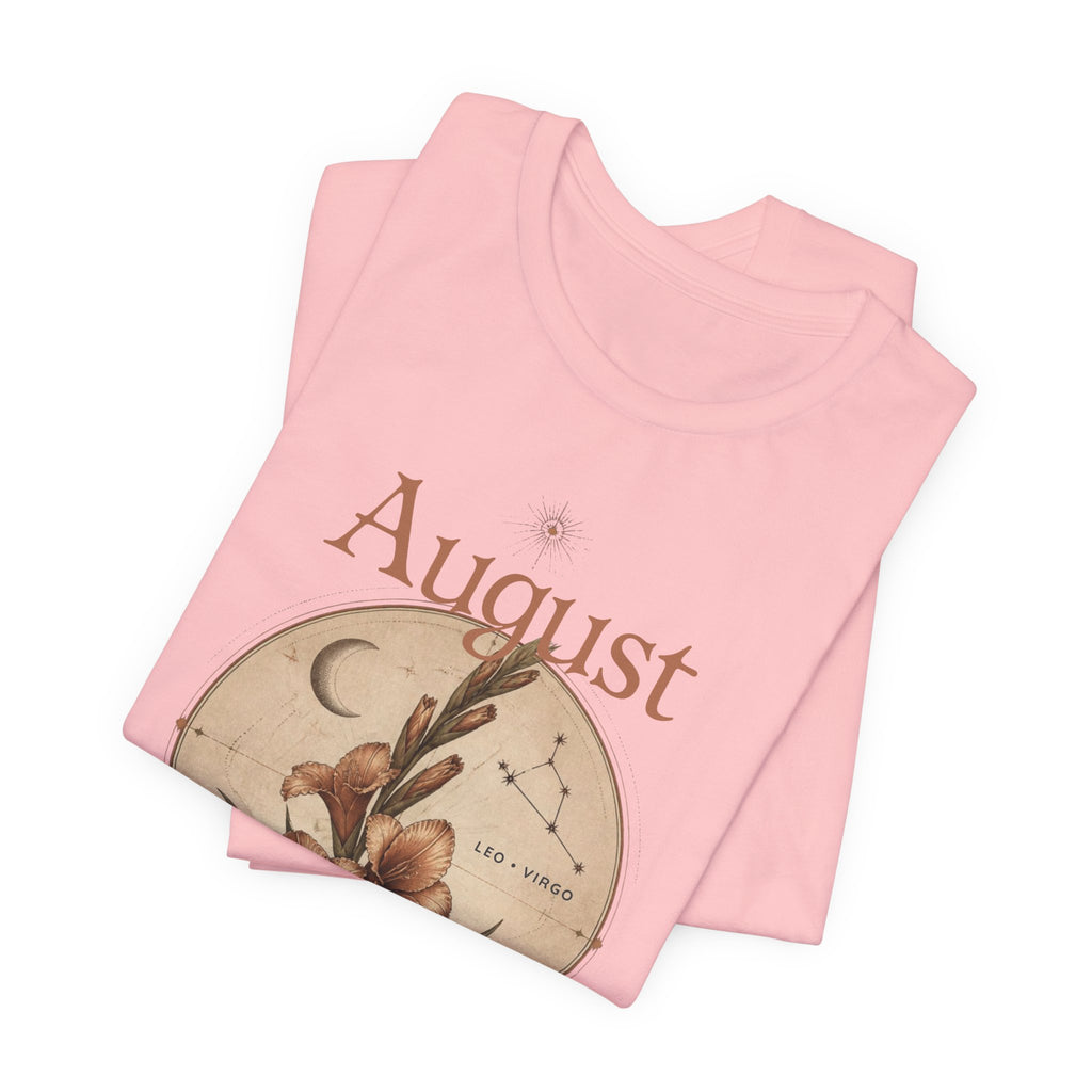 August Birth Flower Gladiolus Floral Tee