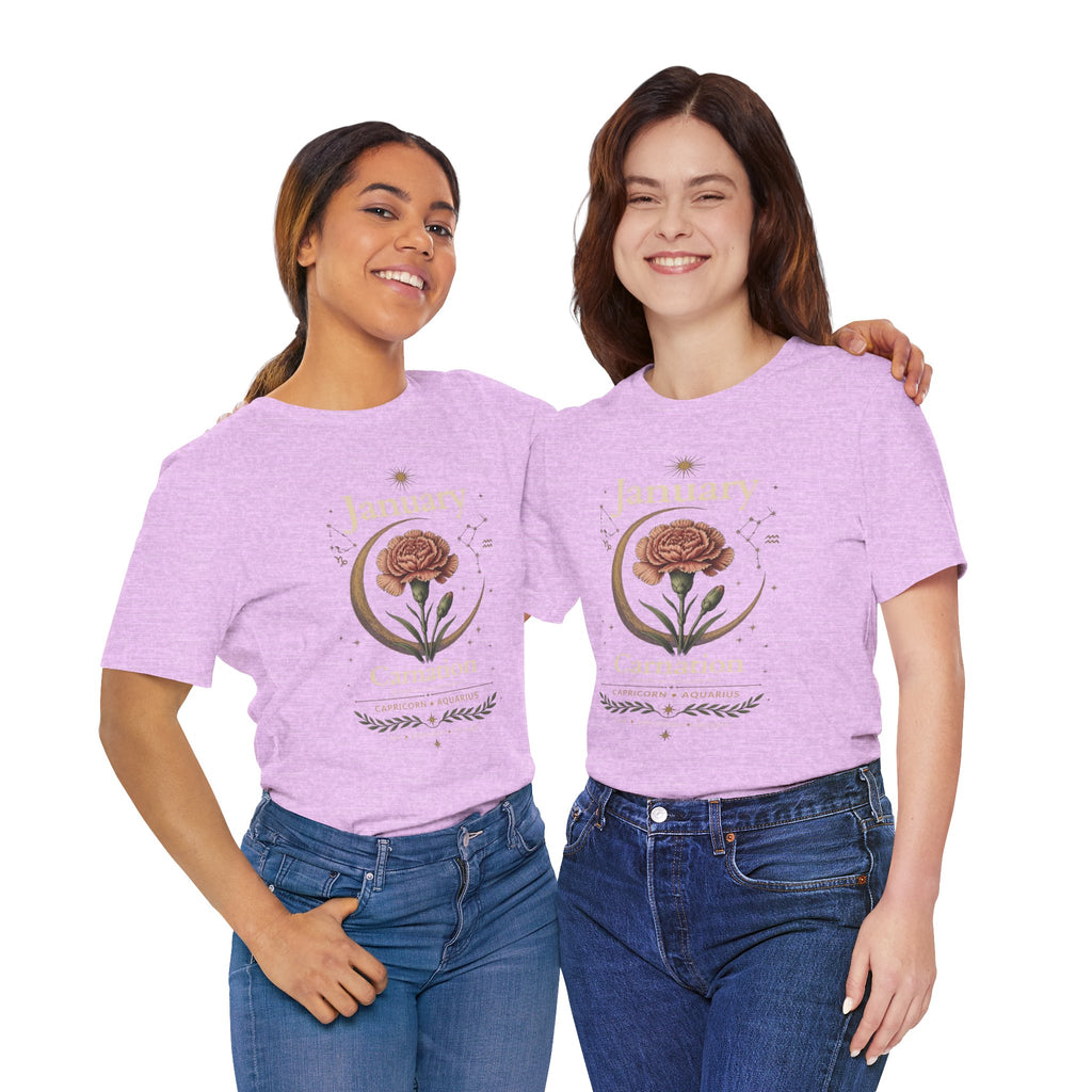 January Birth Flower - Carnation T-Shirt — Birth Month Flower Tee