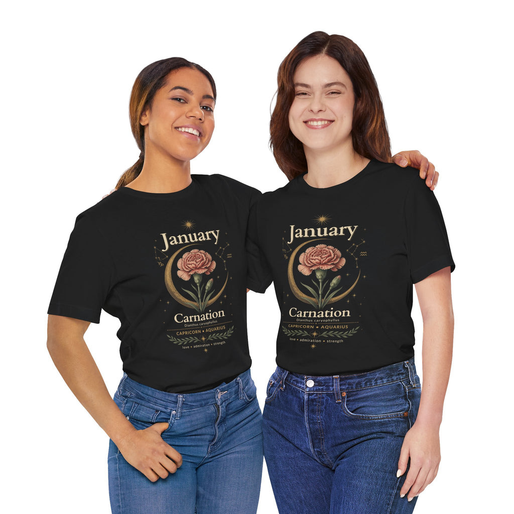 January Birth Flower - Carnation T-Shirt — Birth Month Flower Tee