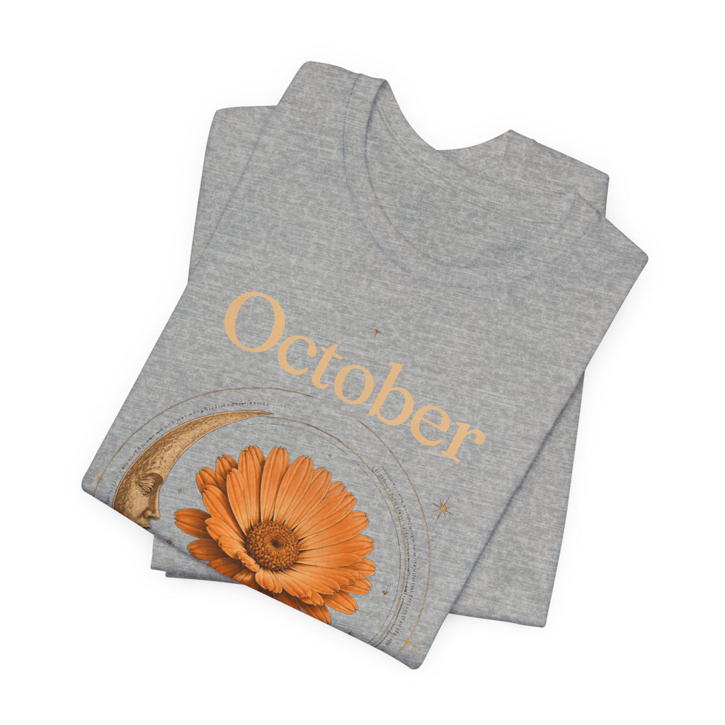 October Birth Flower Calendula T‑Shirt – Floral Birth Month Tee
