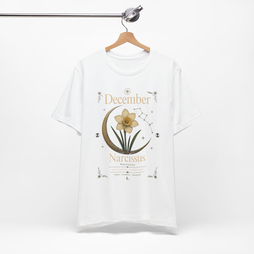 December Birth Flower - Narcissus T‑Shirt — Birth Month Flower Tee