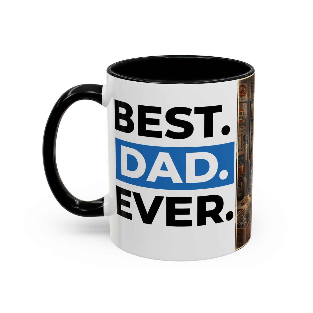 Vintage Dad Garage Mechanic Illustration Mug | Accent Coffee Mug