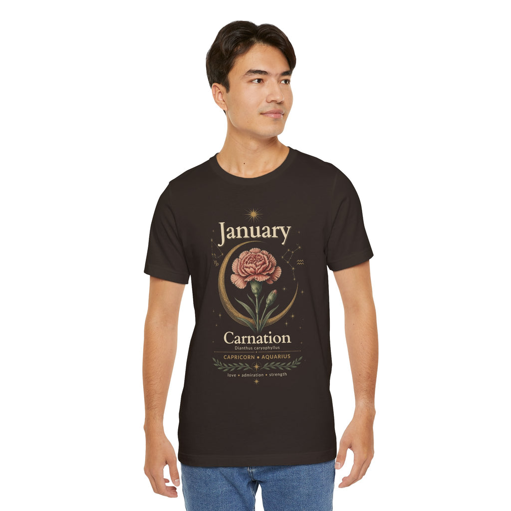 January Birth Flower - Carnation T-Shirt — Birth Month Flower Tee