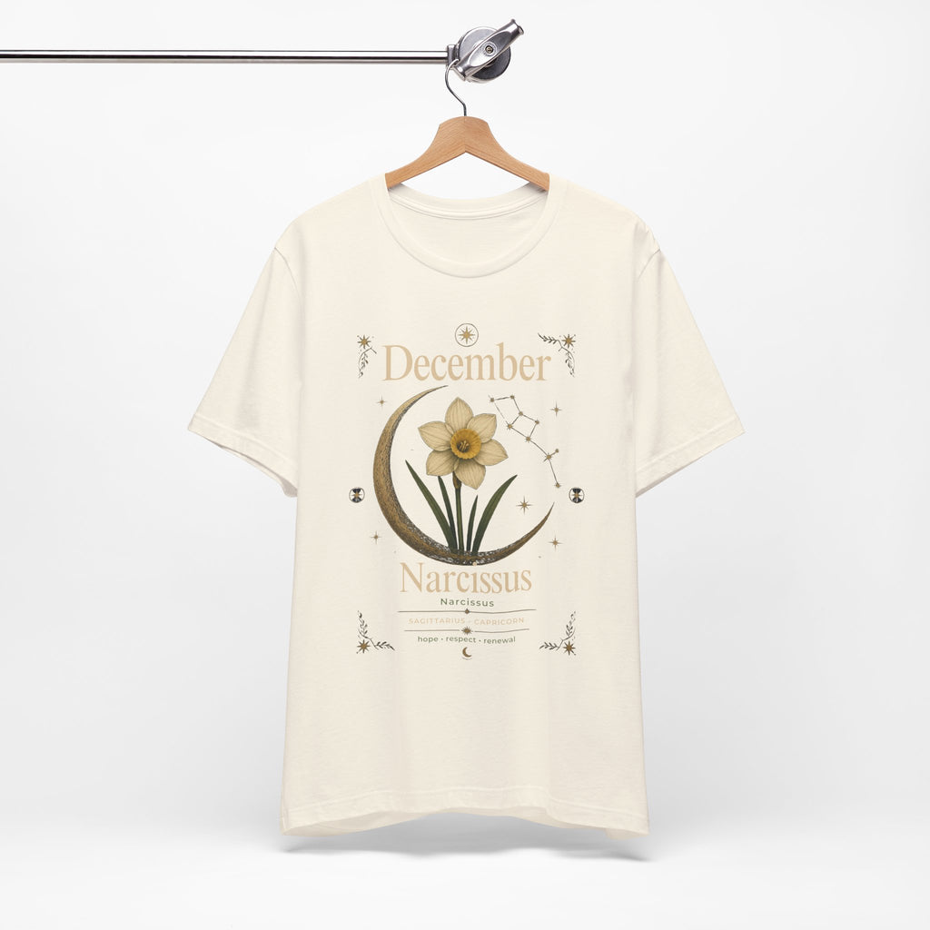 December Birth Flower - Narcissus T‑Shirt — Birth Month Flower Tee